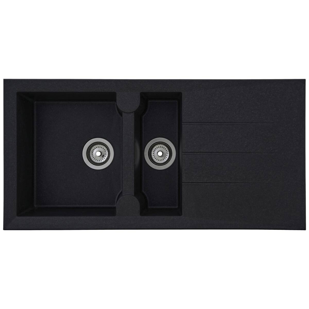 Respekta Einbauspüle Alineo 100 x 50 S schwarz Quarzolite B/H/T: ca. 100x21x50 cm