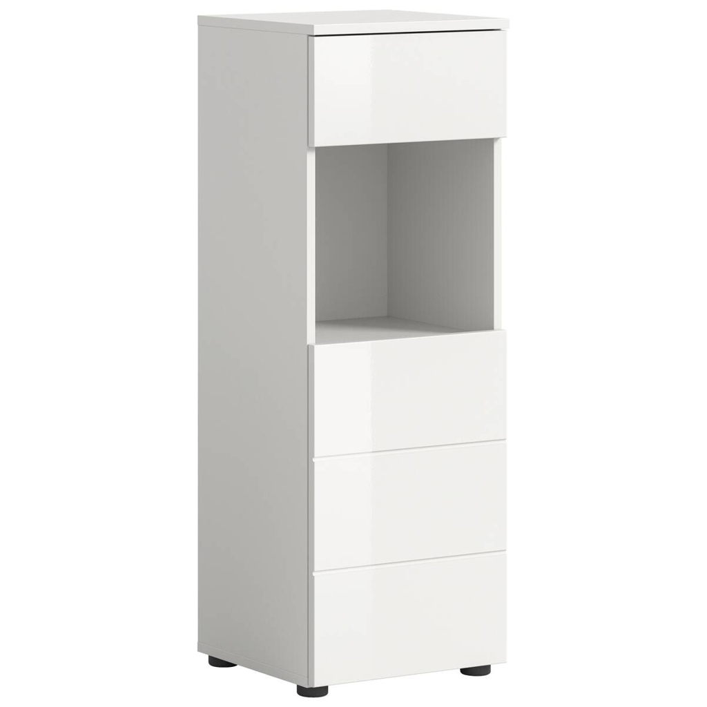 Badhochschrank VIRA weiß weiß Hochglanz B/H/T: ca. 38x106x34 cm