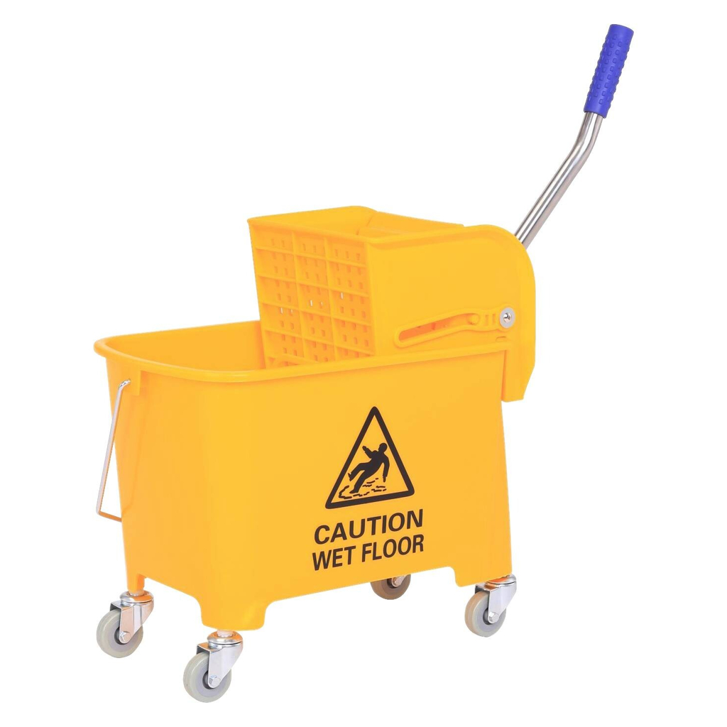 HOMCOM Putzwagen gelb Kunststoff B/H/T: ca. 63x67x27 cm
