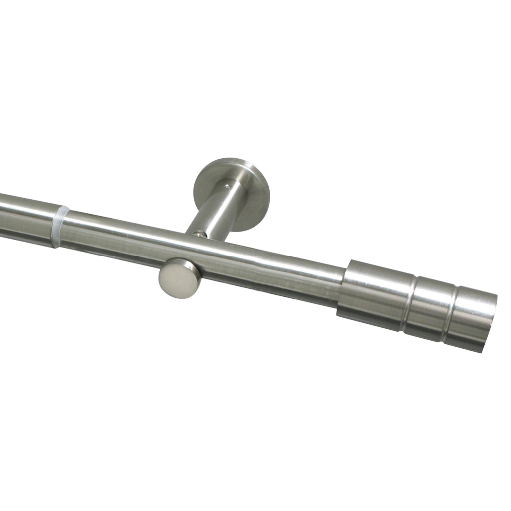 Boviva Stilgarnituren Zylinder Edelstahloptik Metall D: ca. 2,5 cm ausziehbar von ca. 100 bis 190 cm 1.0 Läufe