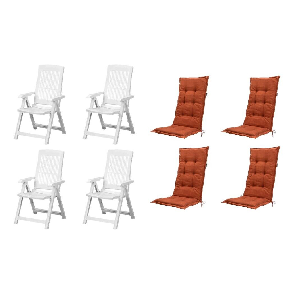 PROGARDEN,MADISON Klappsessel Set + Auflagen Tampa terra Kunststoff B/H/L: ca. 61x109x60 cm