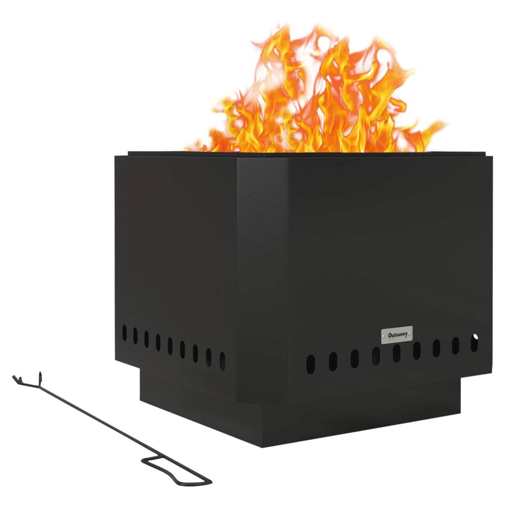 Feuerschale schwarz Metall B/H/L: ca. 48x41x48 cm