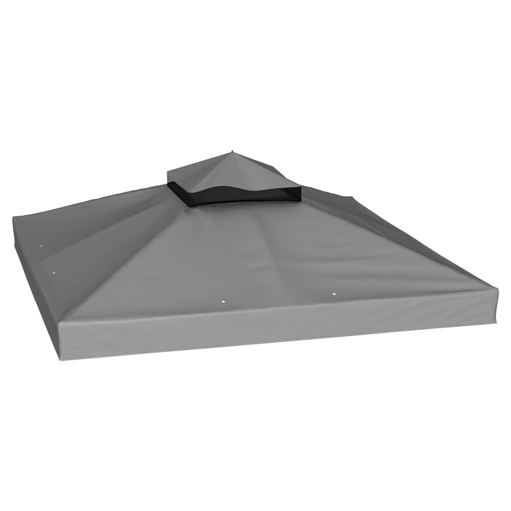 Outsunny Pavillon Ersatzdach dunkelgrau Metall B/H/L: ca. 300x1x300 cm