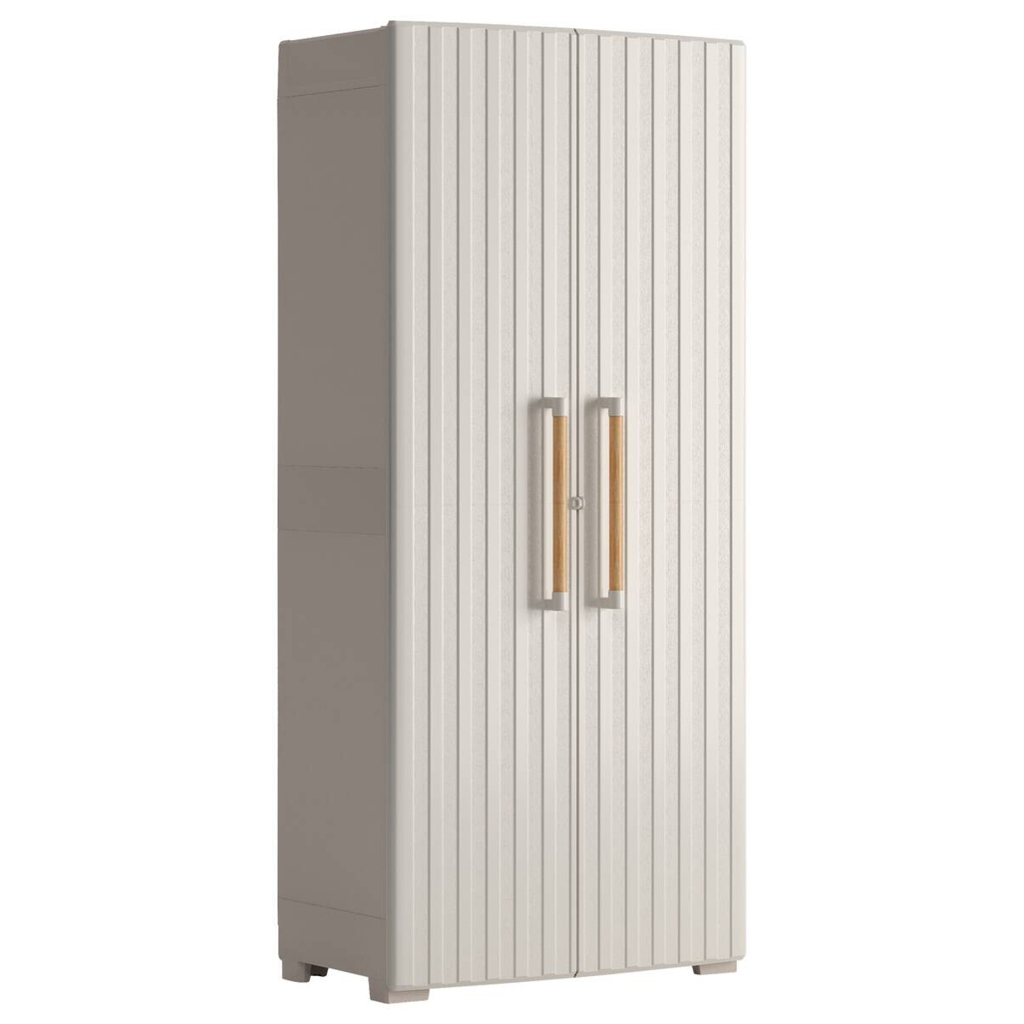 Keter Kunststoffschrank Groove beige Kunststoff B/H/T: ca. 80x180x45 cm