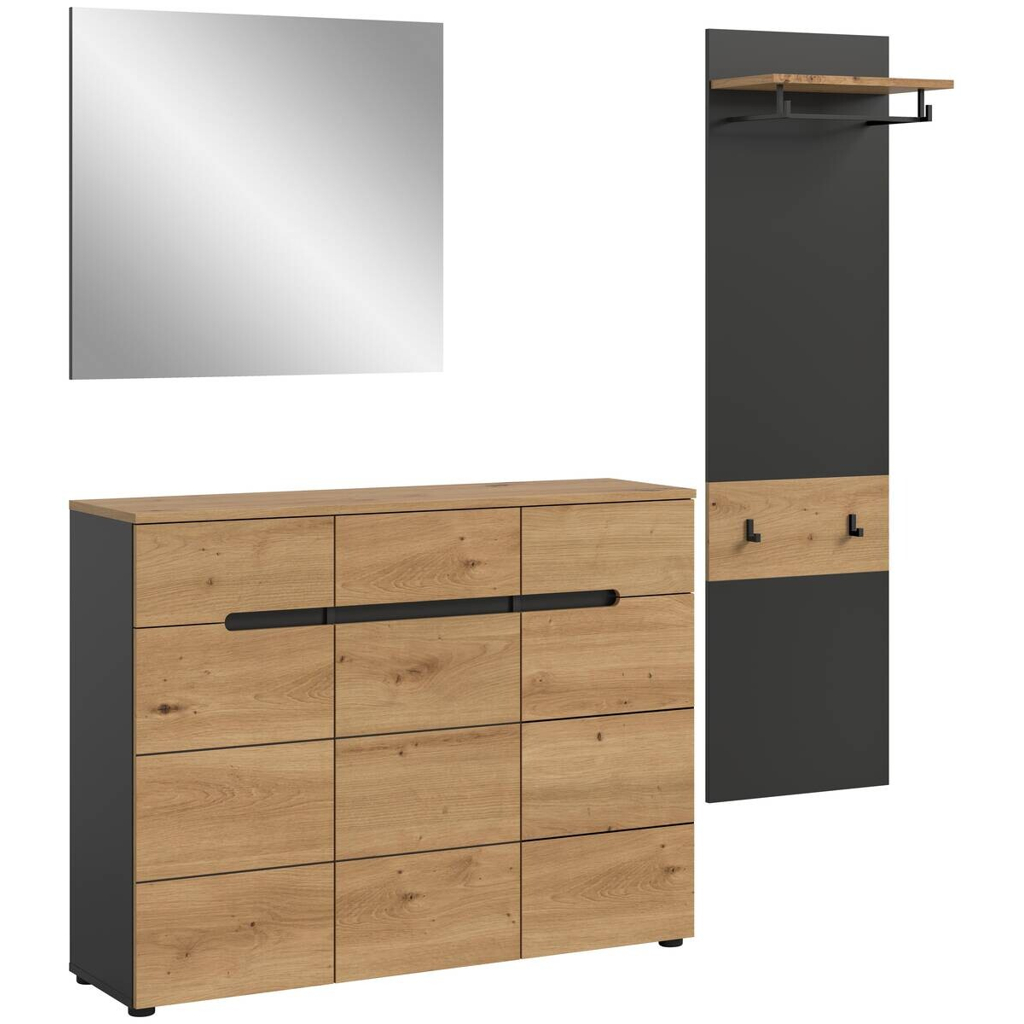 Garderobe Canu basaltgrau Nachbildung Artisan Nachbildung B/H/T: ca. 180x190x37 cm