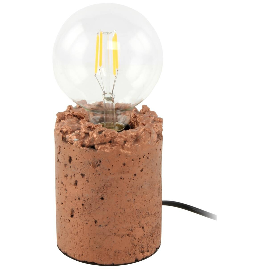Kayoom Tischleuchte Curacao 525 Kupfer Zement B/H/T/D: ca. 13,5x9,5x9,5x9,5 cm null 1 Brennstellen