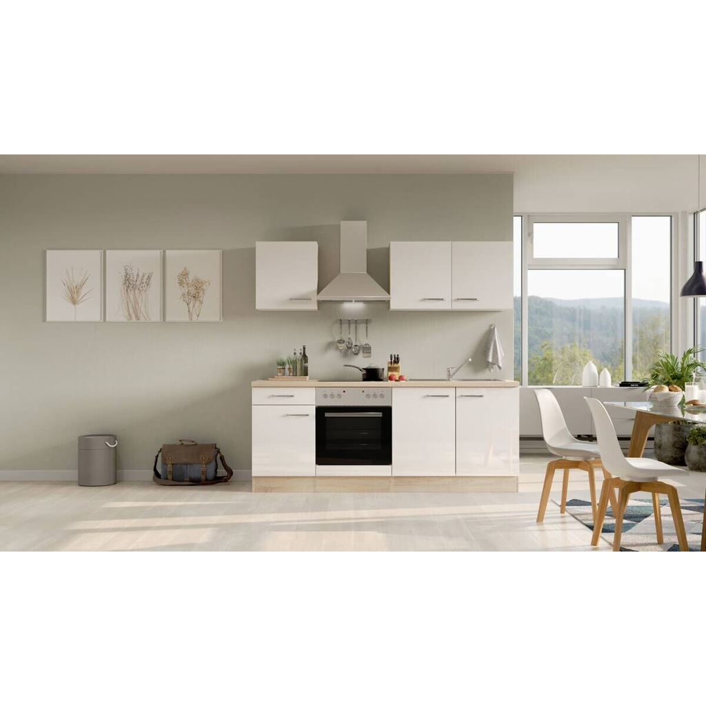 Küchenblock Valero weiß Hochglanz B/H/T: ca. 210x200x60 cm