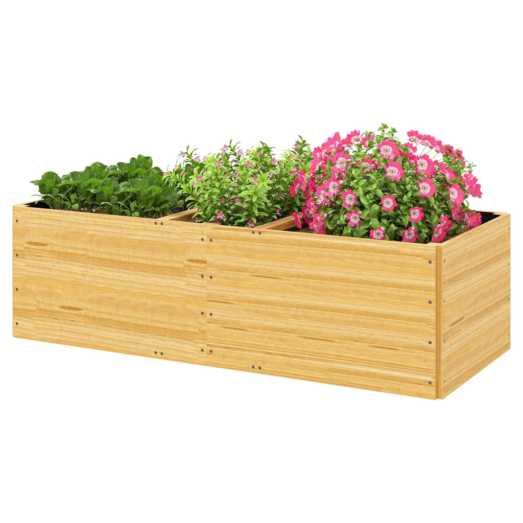 Outsunny Hochbeet natur Holz B/H/L: ca. 60x40x140 cm