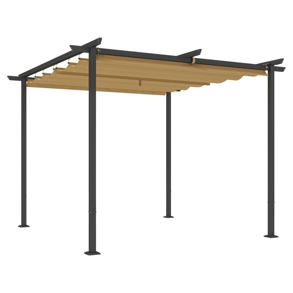 Outsunny Pergola beige Metall B/H/L: ca. 300x227x300 cm