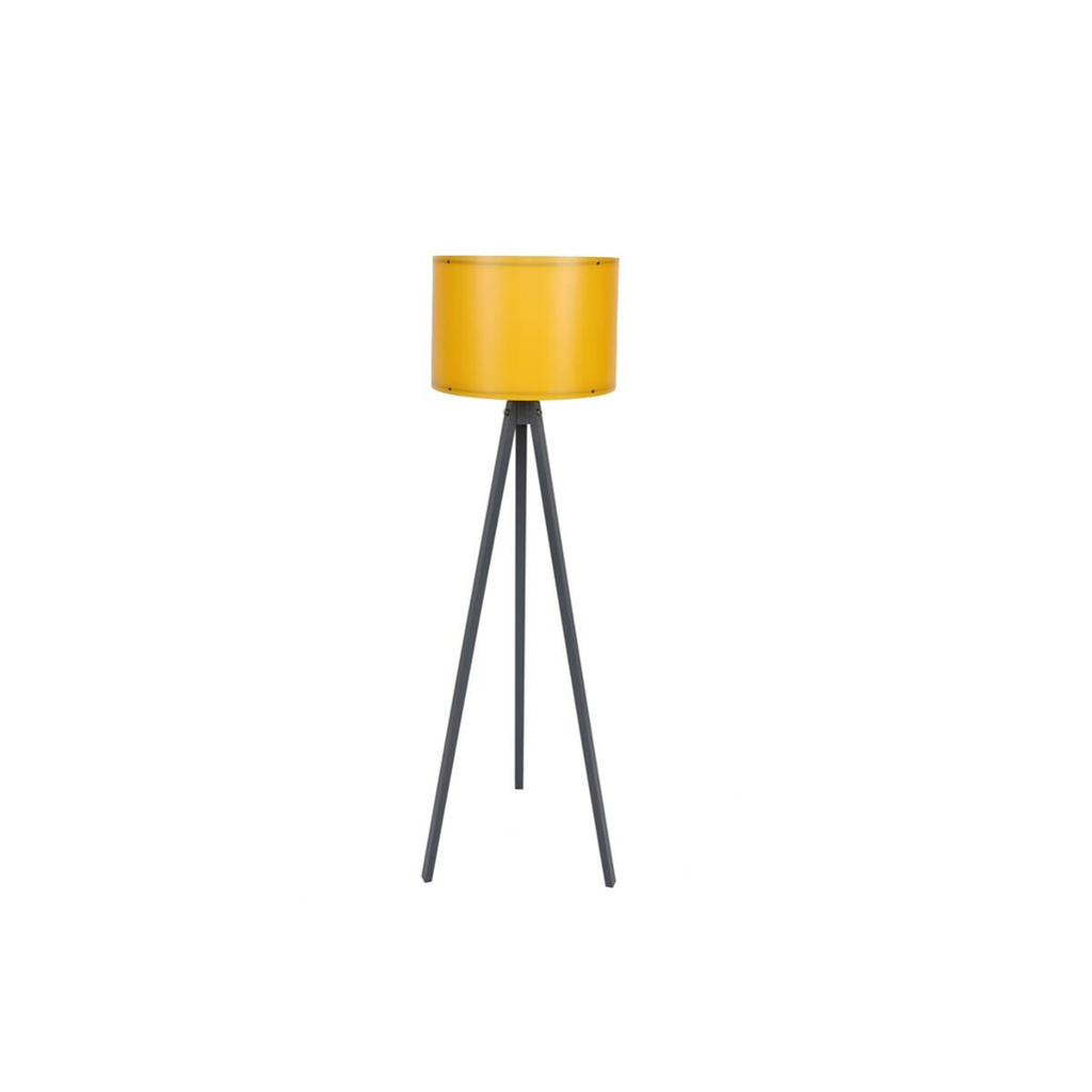 Opviq Stehlampe grau gelb MDF Polypropylen B/H/T/L/D: ca. 38x145x38x38x38 cm E27 1 Brennstellen