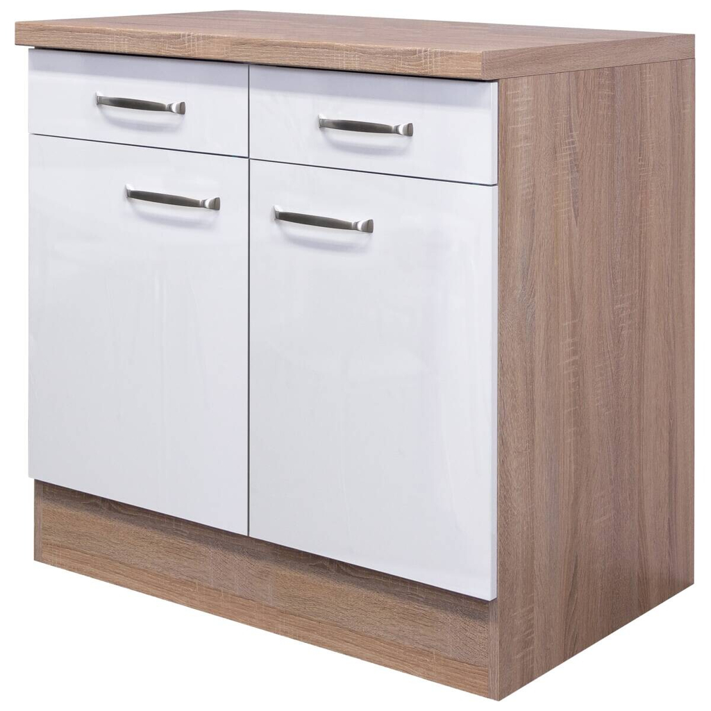 Unterschrank Valero weiß Hochglanz B/H/T: ca. 80x86x60 cm