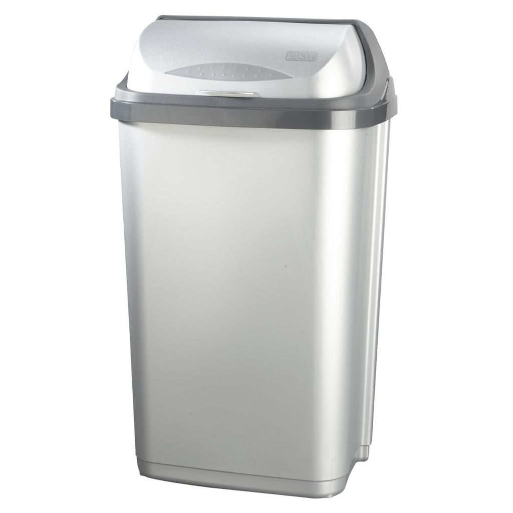 keeeper Abfalleimer silber B/H/L: ca. 25,5x39x19 cm