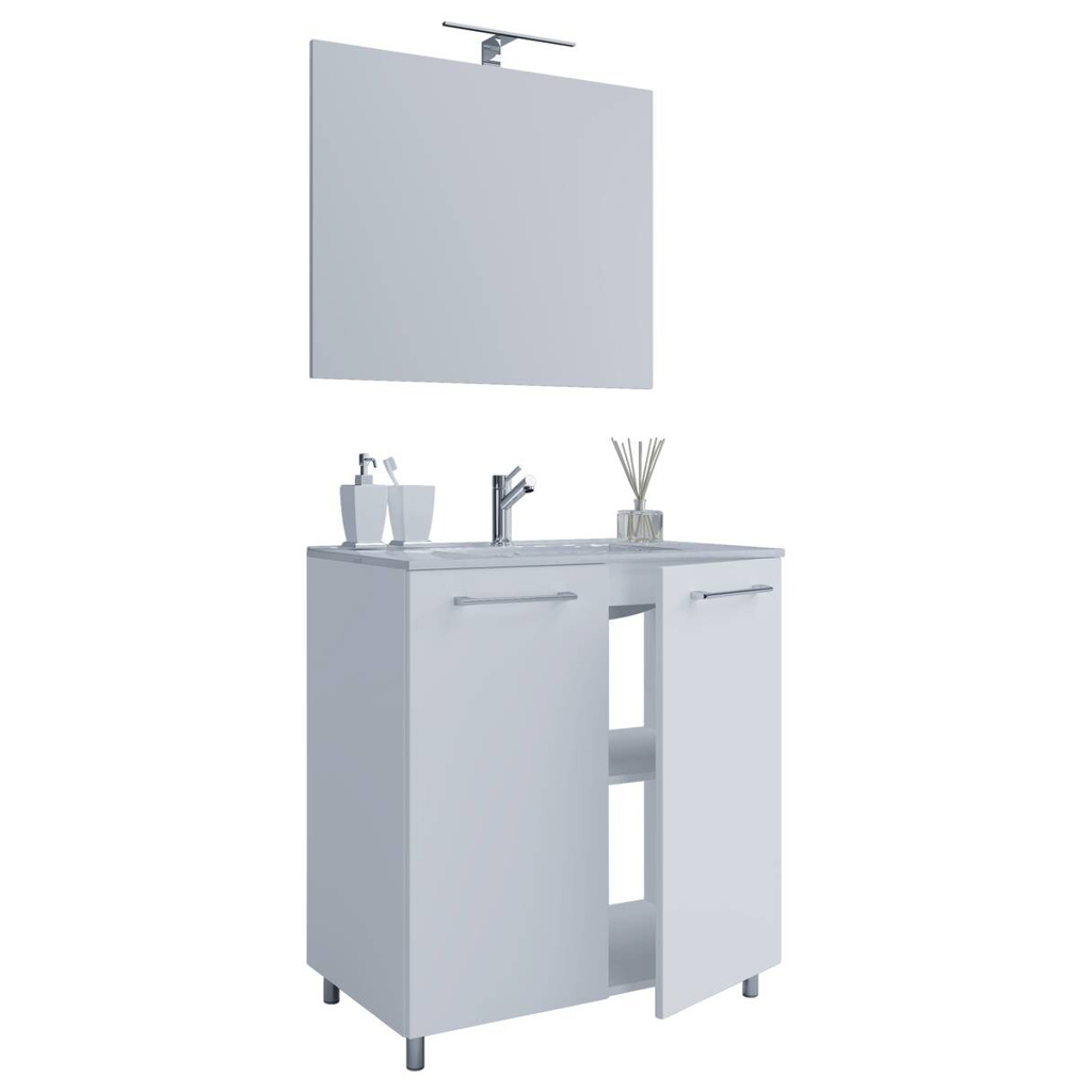 Waschplatz 3tlg-Gilos weiß B/H/T: ca. 60x86x46 cm