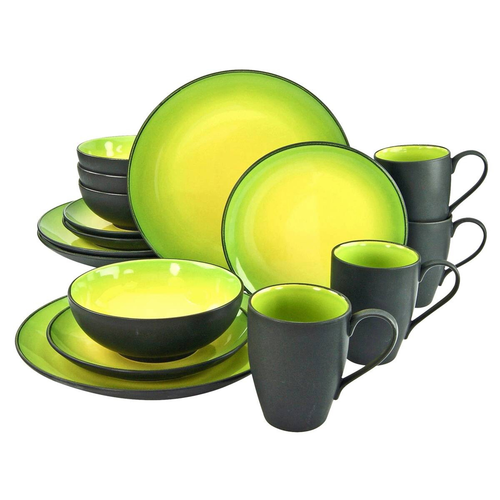 CreaTable Kombiservice HOT GREEN grün Steinzeug 16 tlg.