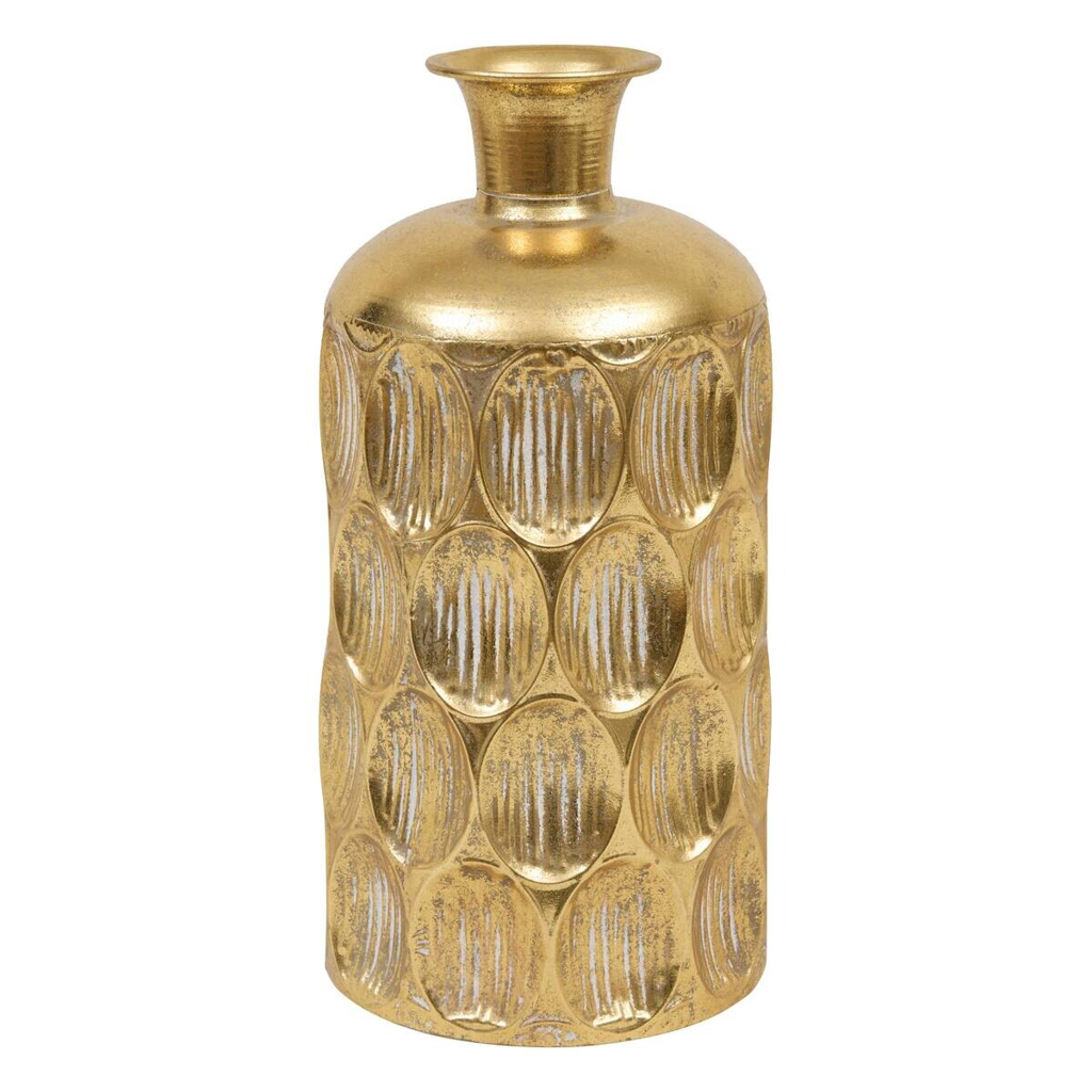 Vase gold Metall B/H: ca. 18x41 cm