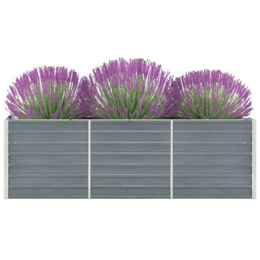 Garten-Hochbeet grau Stahl B/H/L: ca. 40x77x240 cm