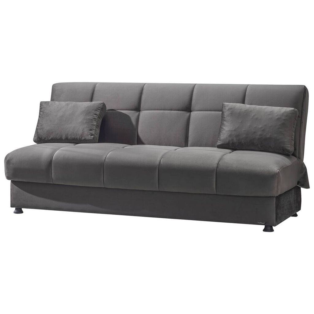 Schlafsofa Alonso grau Microfaser B/H/T: ca. 196x89x83 cm