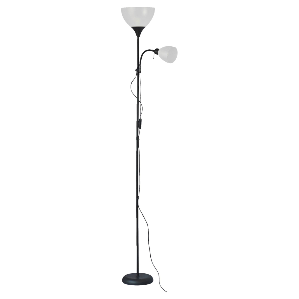 Sensation Stehlampe Biro Promo schwarz weiß Metall Kunststoff H: ca. 180 cm E27 2 Brennstellen