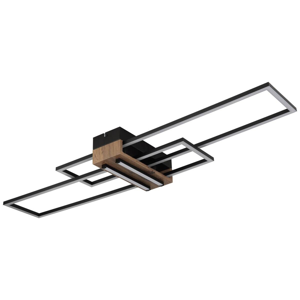 GLOBO Deckenleuchte mattschwarz Opal Metall MDF B/H: ca. 100x9,7 cm 1 Brennstellen