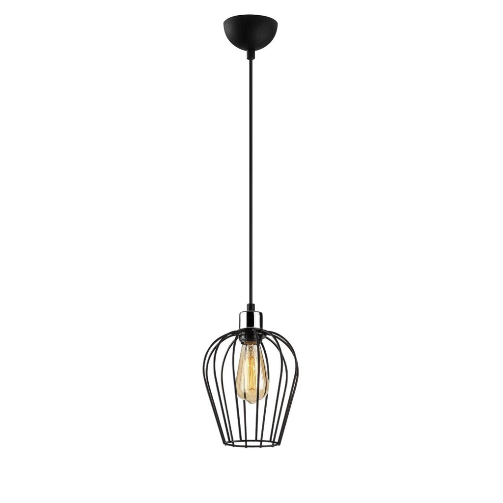 Opviq Pendelleuchte Tel schwarz Eisen B/H/T/L/D: ca. 20x116x20x20x20 cm E27 1 Brennstellen