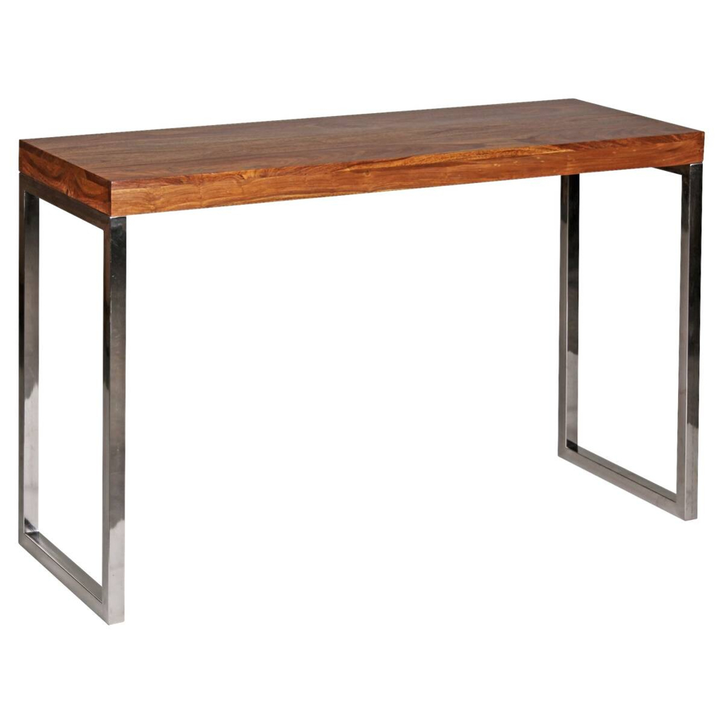 Konsolentisch natur Chrom Echtholz Metall B/H/T: ca. 120x76x45 cm