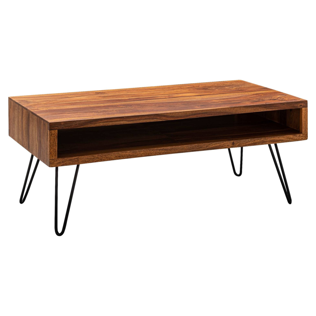 Couchtisch natur schwarz pulverbeschichtet B/H/T: ca. 100x40x50 cm