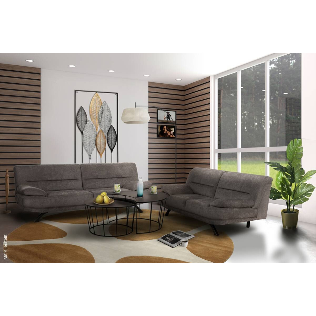 Sofa Bruno graubraun Microfaser B/H/T: ca. 230x83x94 cm