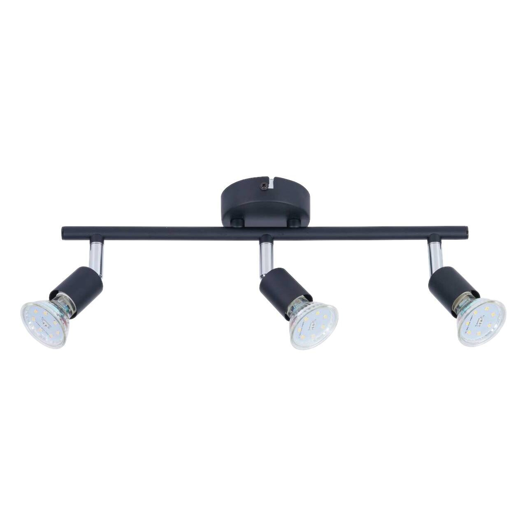 POCOline Spot 3-flg. Joris schwarz Metall L: ca. 36 cm GU10 3 Brennstellen