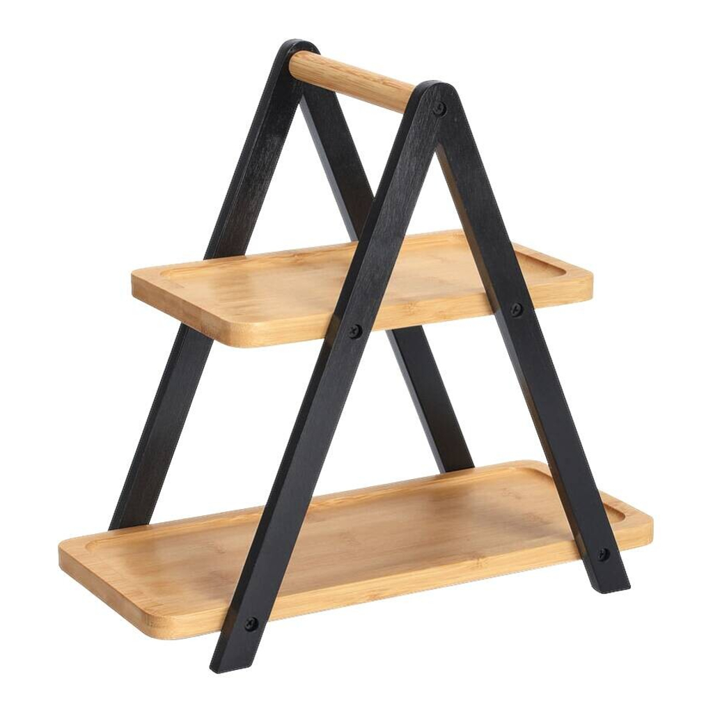 Zeller Etagere schwarz Bambus B/H/L: ca. 172x32x34 cm