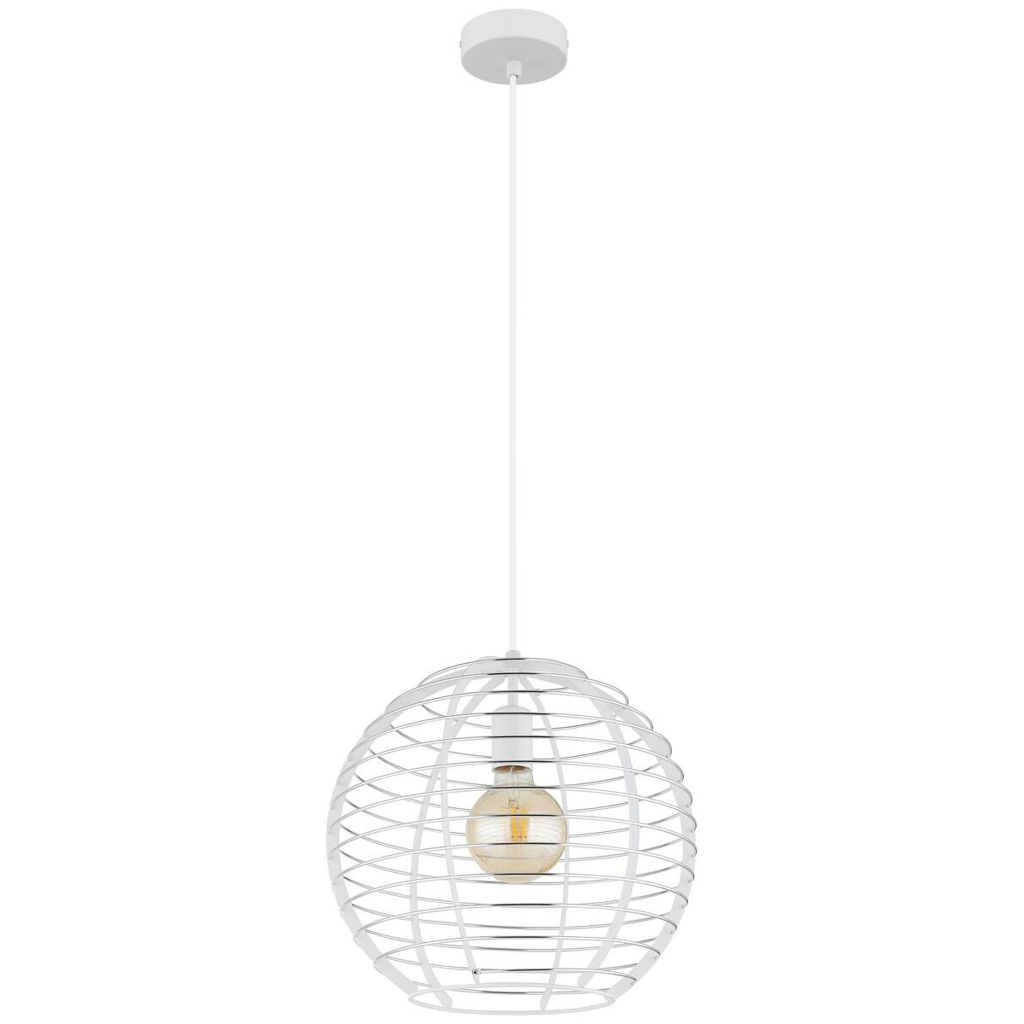 GLOBO Hängeleuchte Chrom weiß Metall Aluminium B/H/L: ca. 40x39,5x40 cm E27 1 Brennstellen