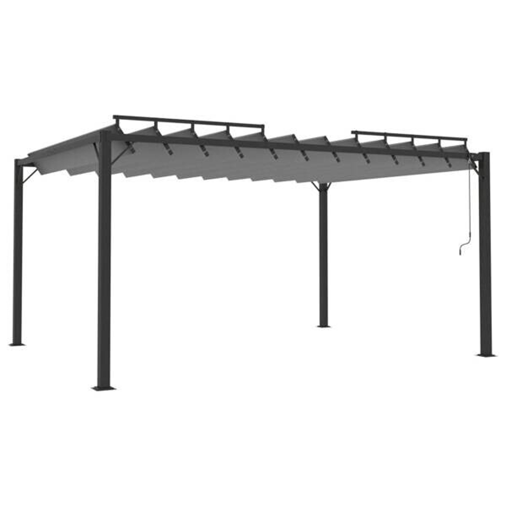 vidaXL Pergola anthrazit Aluminium B/H/L: ca. 400x225x300 cm