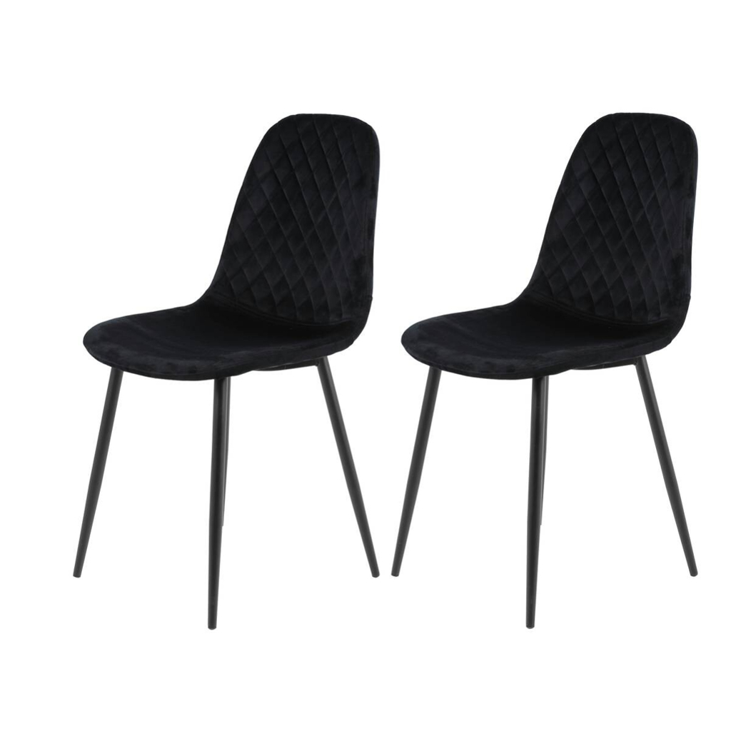 Stuhl Mira 2er Set schwarz Samtoptik B/H/T: ca. 44x89x53,5 cm