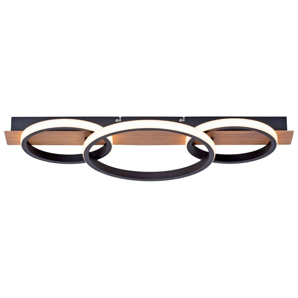 Just Light LED-Deckenleuchte TROOPER 15616-78 natur weiß schwarz Metall Kunststoff B/H/T: ca. 30x8x68 cm 1 Brennstellen