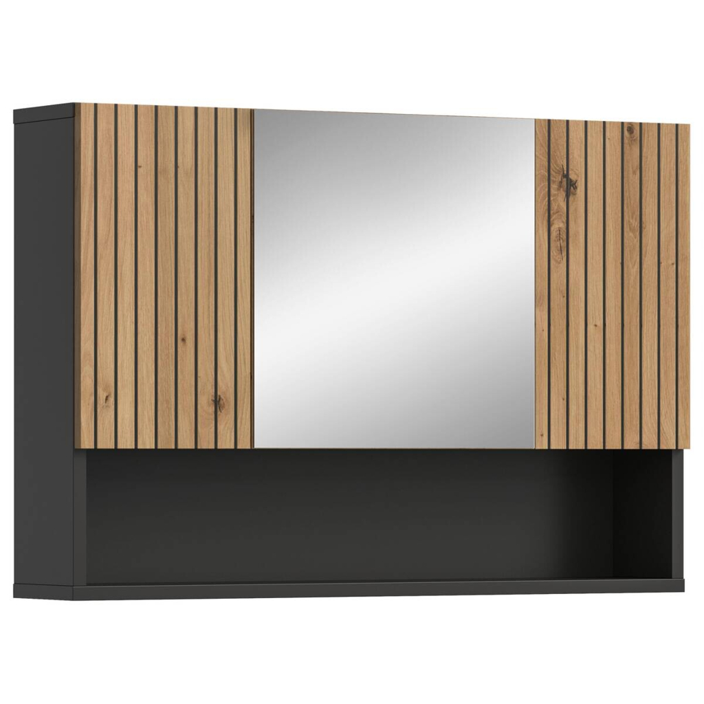 Spiegelschrank Mone Basalt Nachbildung Artisan Oak Nachbildung B/H/T: ca. 80x55x17 cm
