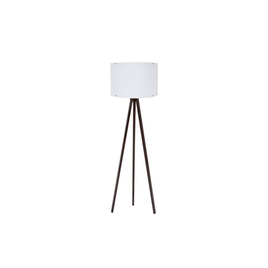 Opviq Stehlampe weiß nussbaum MDF Polypropylen B/H/L: ca. 38x145x38 cm E27 1 Brennstellen