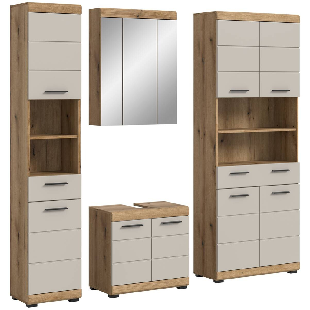 Badezimmer-Set Scout Evoke Oak Nachbildung Kaschmirgrau Nachbildung B/H/T: ca. 201x191x34 cm