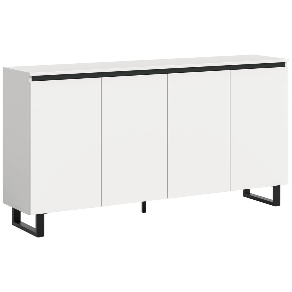 Sideboard Tomasa weiß schwarz B/H/T: ca. 160x84x36 cm