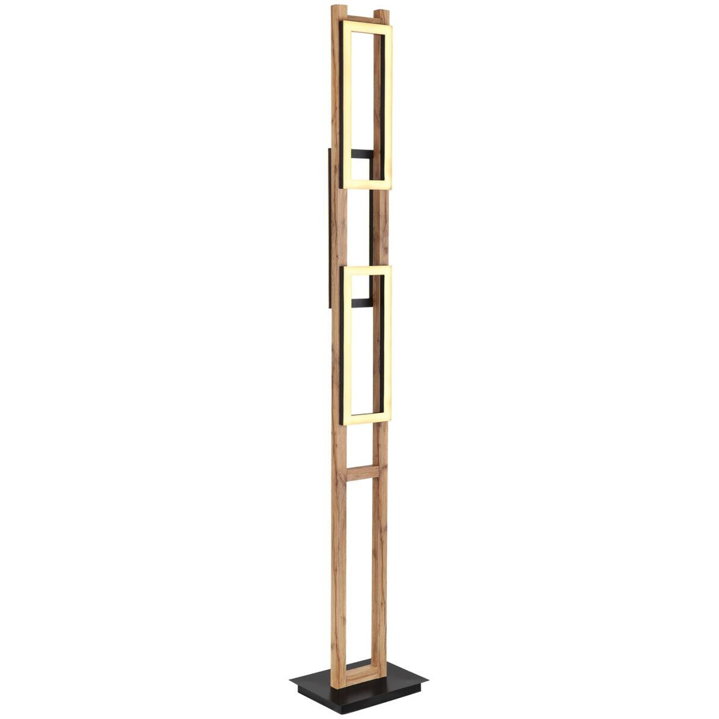GLOBO Stehlampe ILLA 67266S dunkelbraun mattschwarz Metall MDF B/H/L: ca. 20x150x25 cm 1 Brennstellen