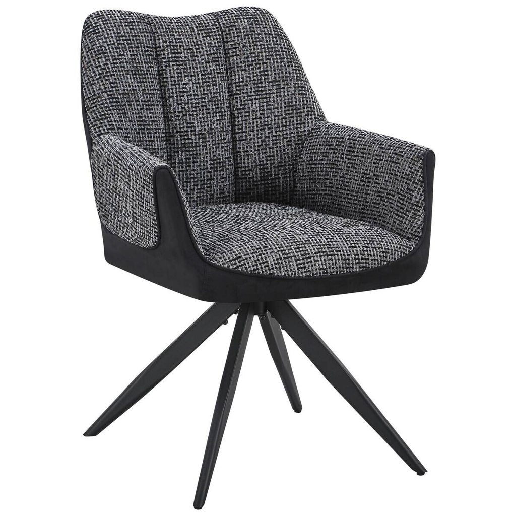 Armlehnstuhl Caro grau schwarz Webstoff B/H/T: ca. 65x86x61 cm