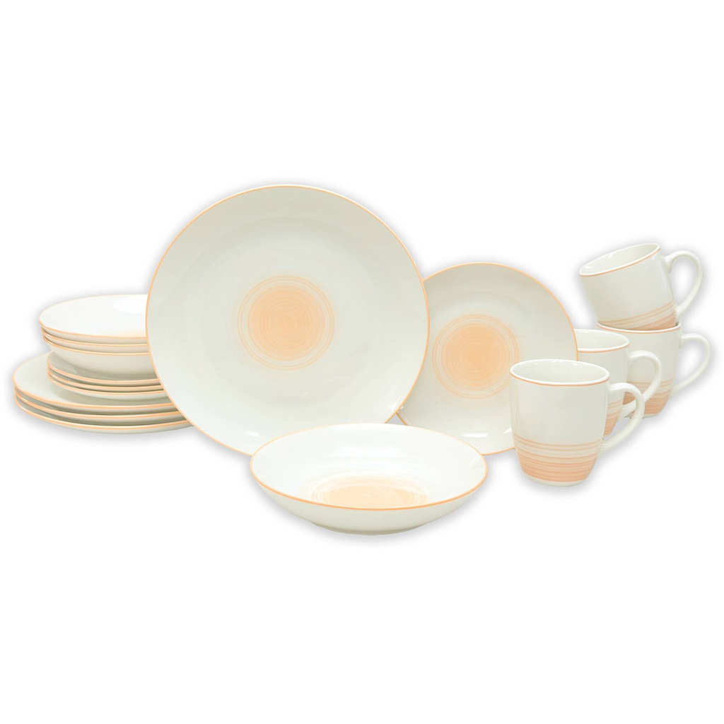 KEVOLI home Kombiservice apricot Porzellan 16 tlg.