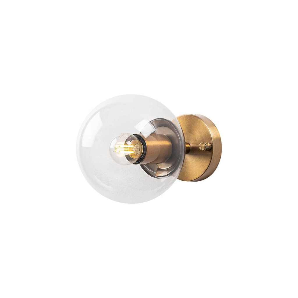 Opviq Wandleuchte Atmaca bronze Metall Glas B/H/T/L/D: ca. 15x24x15x15x15 cm E14 1 Brennstellen