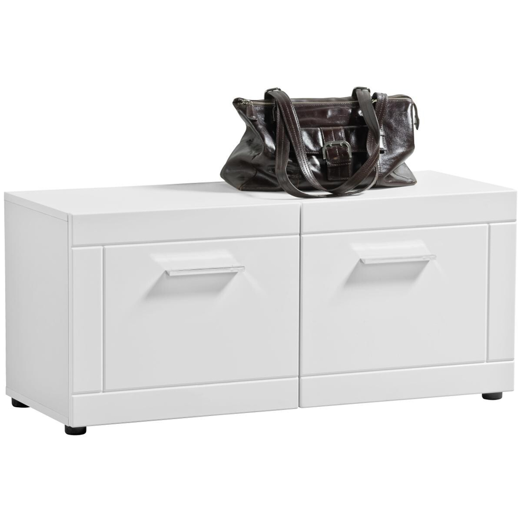 Sitzbank Atlanta weiß weiß Hochglanz B/H/T: ca. 90x40x35 cm