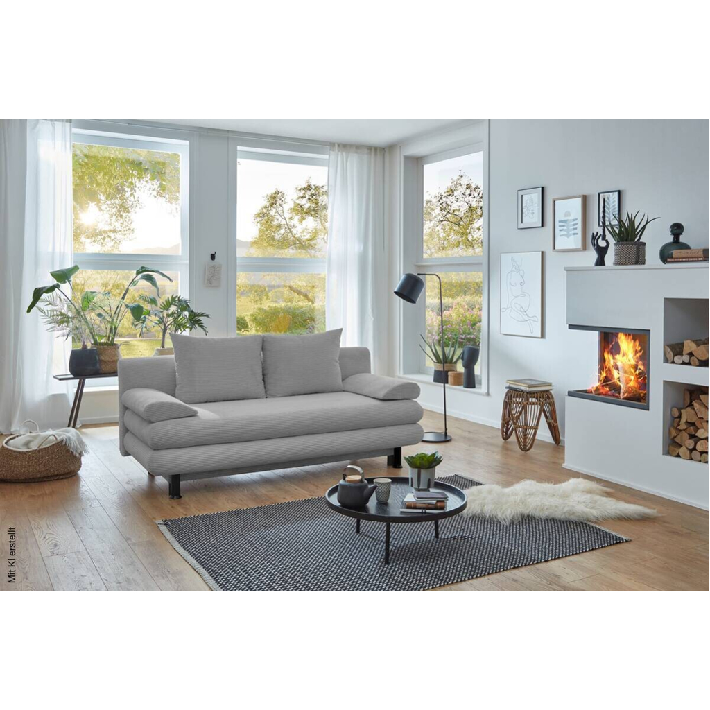 Schlafsofa Bern silber Microfaser B/H/T: ca. 190x93x92 cm