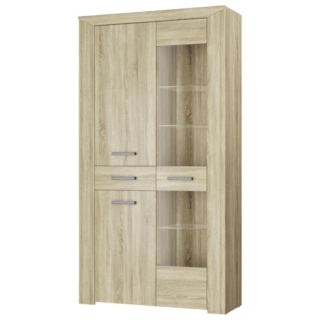 Vitrine Lorenzo Eiche Sonoma Nachbildung B/H/T: ca. 105x197x38 cm