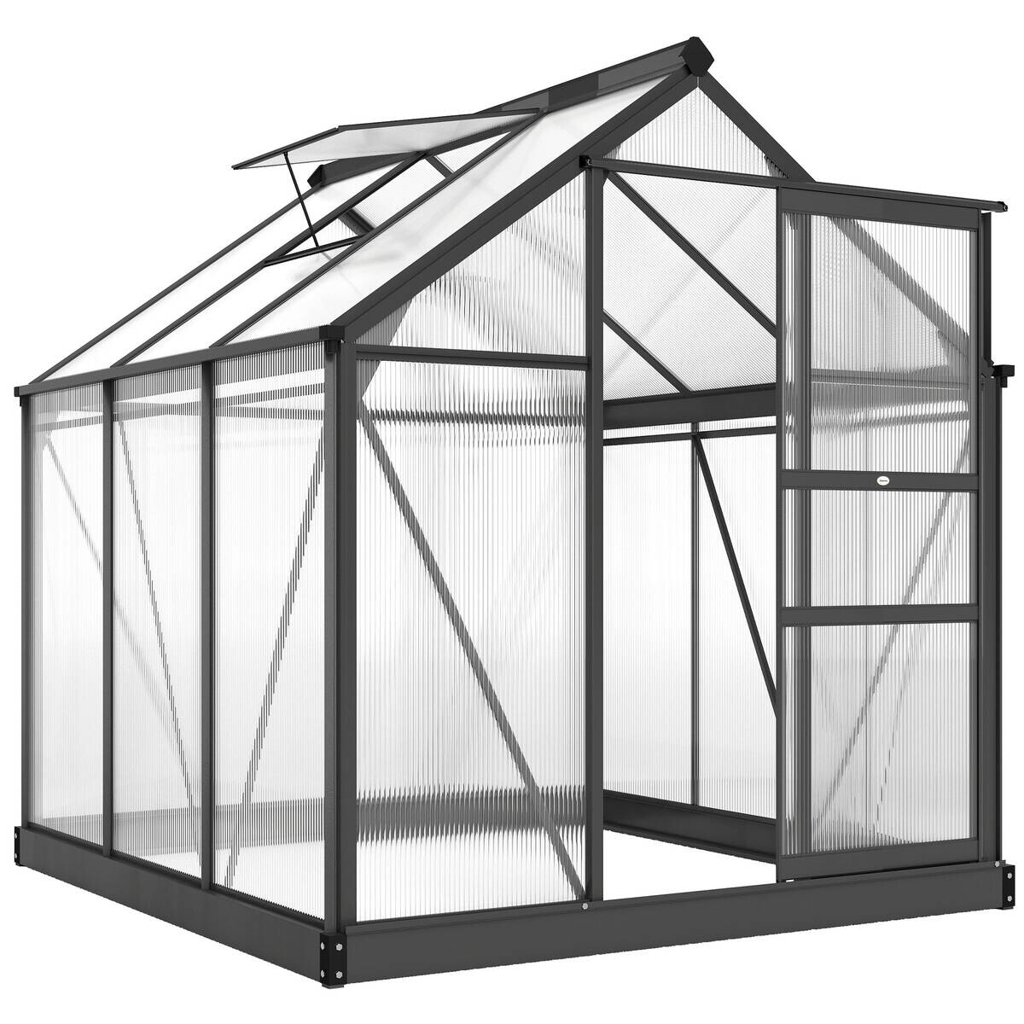 Outsunny Gewächshaus B/H/T/L: ca. 190x201x190x192 cm grau