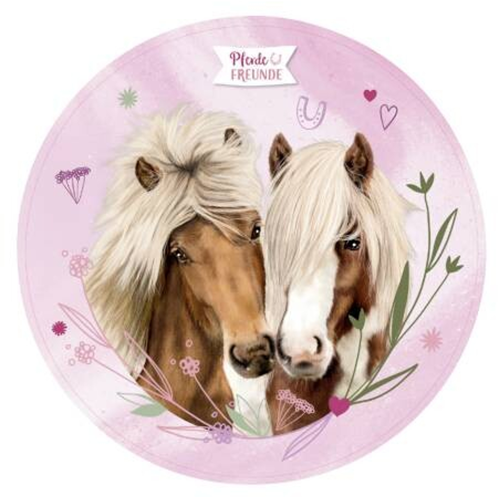 Pferde Freunde Kinderteppich rosa D: ca. 100 cm