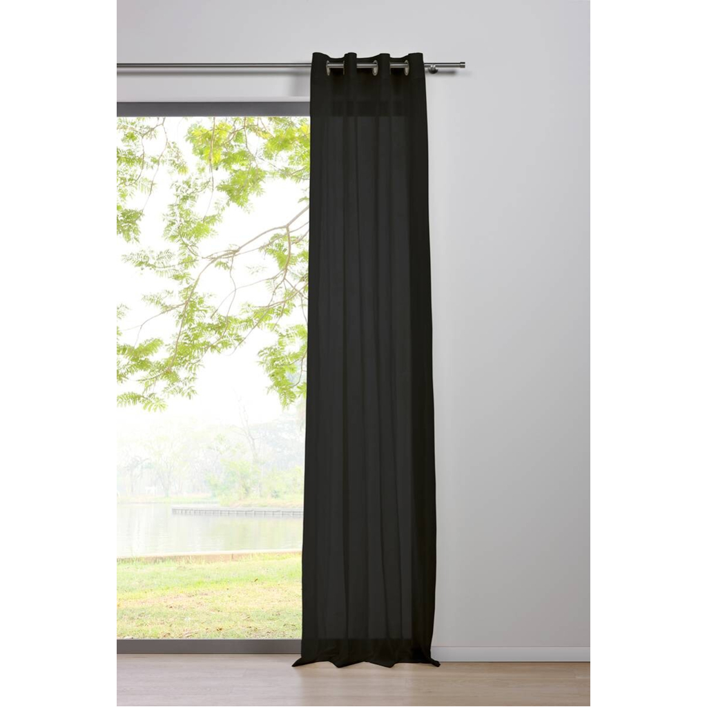 Ösenvorhang PURE schwarz B/L: ca. 135x245 cm