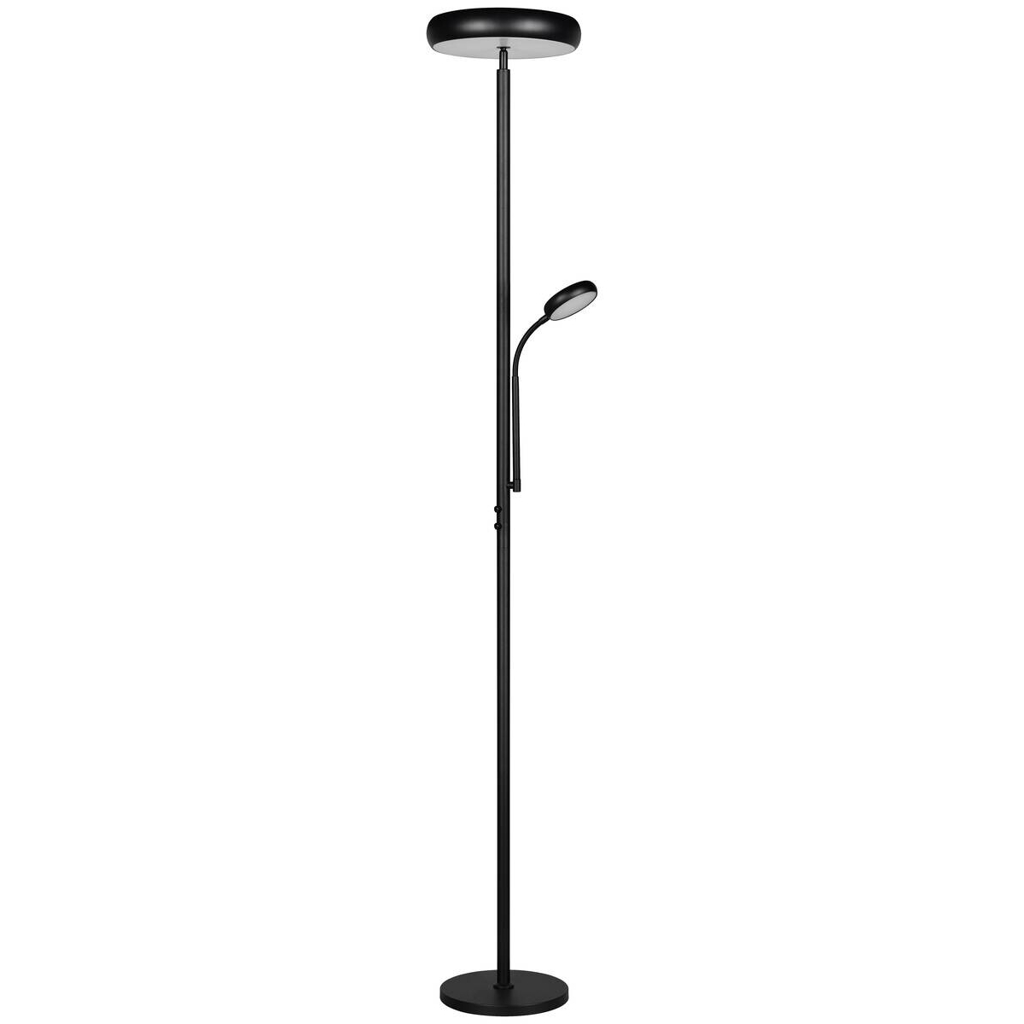 Reality Stehlampe mattschwarz Metall H: ca. 183 cm 1 Brennstellen