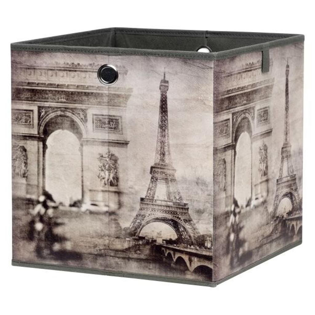Motivbox Paris dunkelbeige B/H/T: ca. 32x32x32 cm