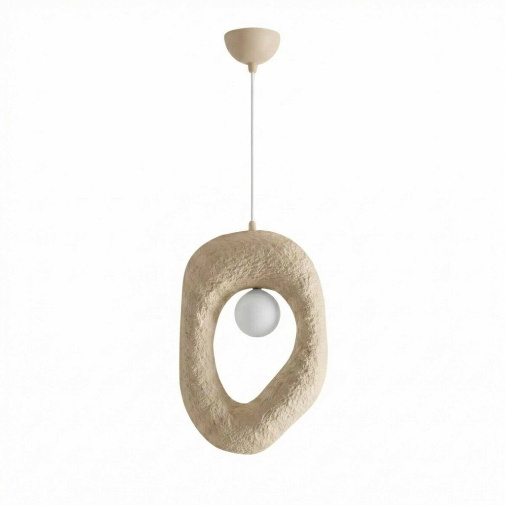 Opviq Pendelleuchte beige Metall B/H/T/L: ca. 12x110x30x12 cm E27 1 Brennstellen